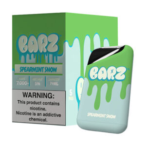 barz 7000 disposable 5pk spearmint snow