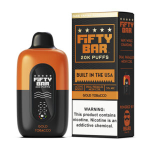 fifty bar 20k puff disposable gold tobacco