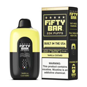 fifty bar 20k puff disposable vanilla custard