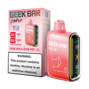 geek bar pulse 15k puff disposable sour apple blow pop