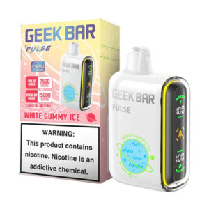geek bar pulse 15k puff disposable white gummy ice