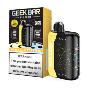 geek bar pulse x 25k puff disposable banana taffy freeze