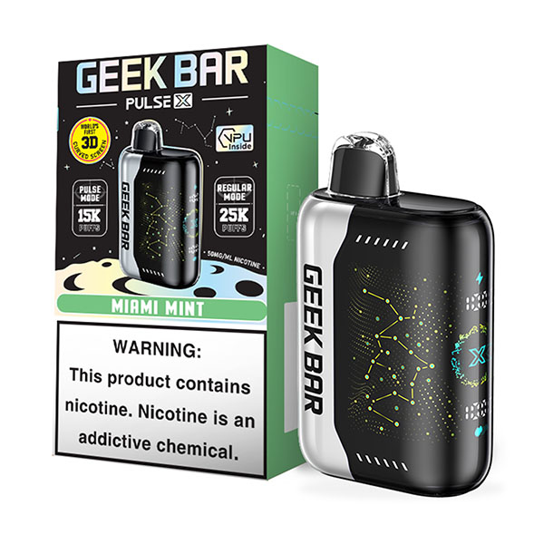 geek bar pulse x 25k puff disposable miami mint