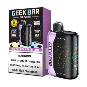 geek bar pulse x 25k puff disposable raspberry peach lime