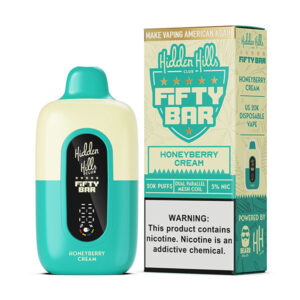 hidden hills x fifty bar 20k puff disposable honeyberry cream