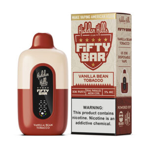 hidden hills x fifty bar 20k puff disposable vanilla bean tobacco