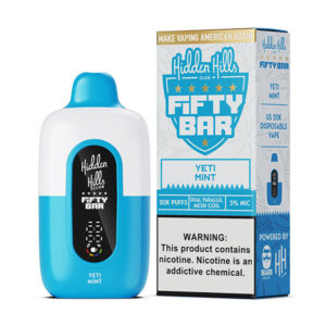 hidden hills x fifty bar 20k puff disposable yeti mint