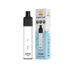 lava plus disposable vape tobacco free 0% nic 2600 puffs clear