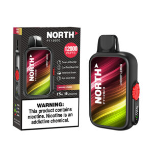 north freight train 12k puff disposable cherry lemon