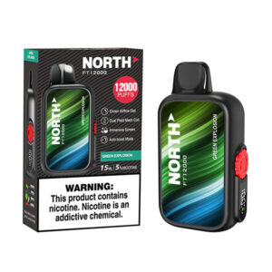 north freight train 12k puff disposable green explosion