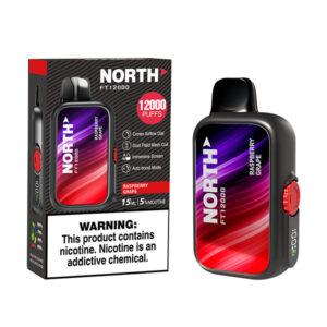north freight train 12k puff disposable raspberry grape