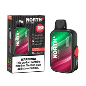 north freight train 12k puff disposable raspberry watermelon