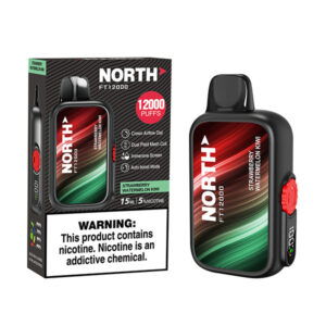 north freight train 12k puff disposable strawberry watermelon kiwi