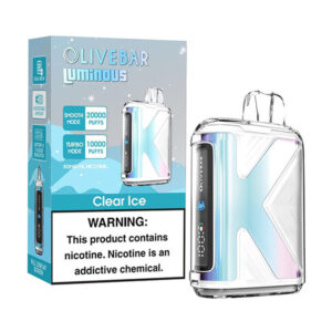 olivebar luminous 20k puff disposable clear ice