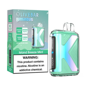 olivebar luminous 20k puff disposable island breeze mint