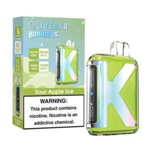 olivebar luminous 20k puff disposable sour apple ice