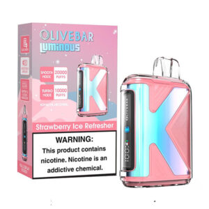 olivebar luminous 20k puff disposable strawberry ice refresher