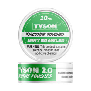 tyson 2 nicotine pouches 10mg mint brawler