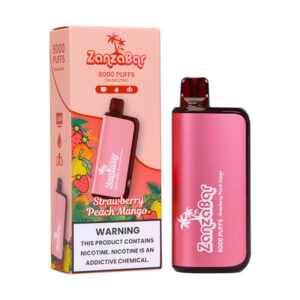 zanzabar 9000 puff disposable strawberry peach mango