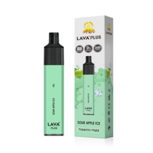 lava plus disposable vape tobacco free 0% nic 2600 puffs sour apple ice