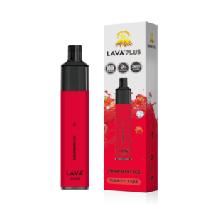 lava plus disposable vape tobacco free 0% nic 2600 puffs strawberry ice